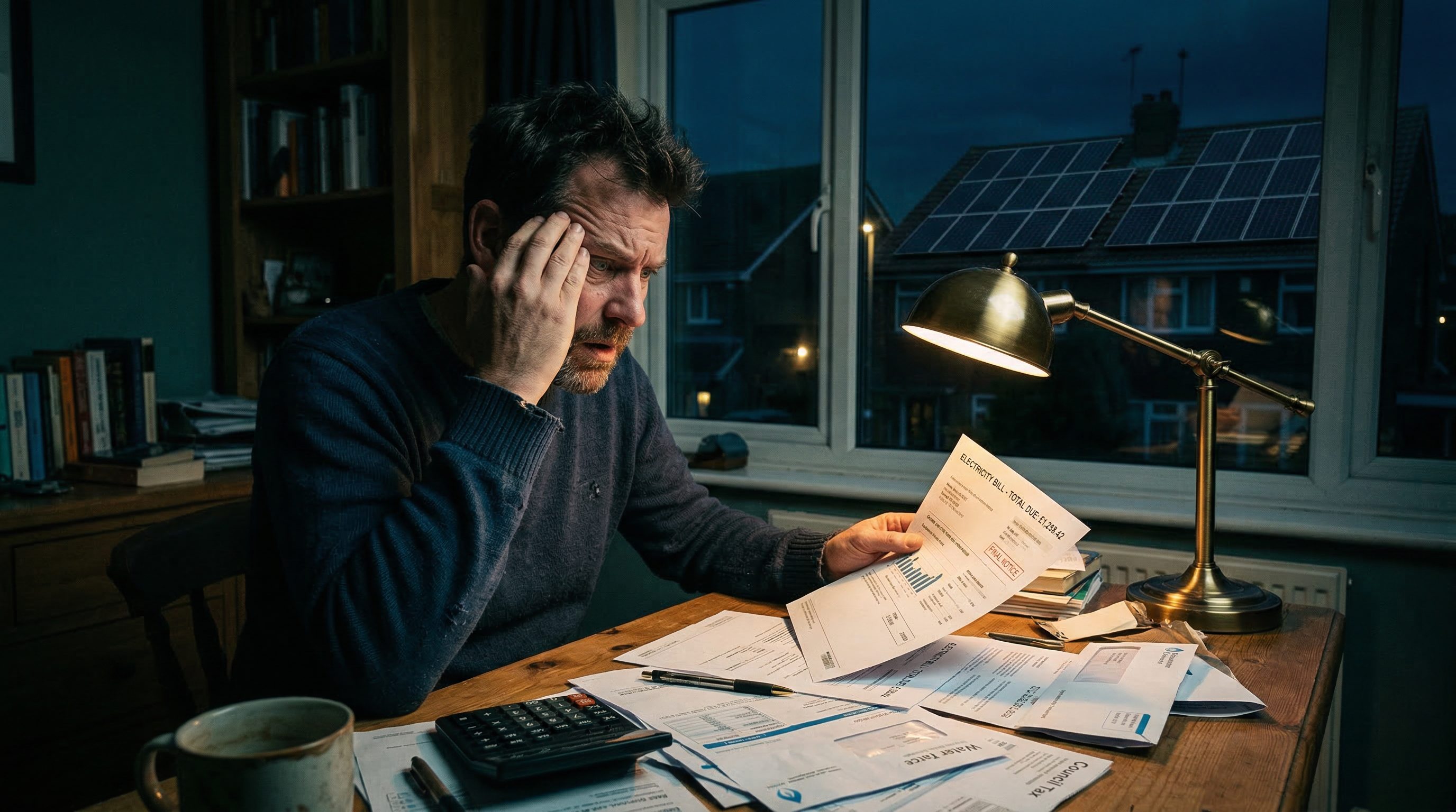 Homeowner shocked by high electricity bill while neighbors have solar panels needing solar installation